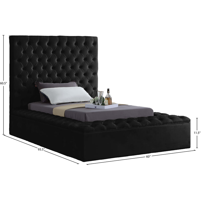 Meridian Bliss Black Velvet Twin Bed (3 Boxes) IMAGE 9