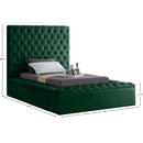 Meridian Bliss Green Velvet Twin Bed (3 Boxes) IMAGE 9