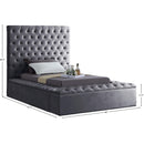 Meridian Bliss Grey Velvet Twin Bed (3 Boxes) IMAGE 10