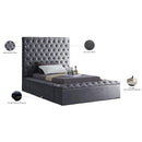 Meridian Bliss Grey Velvet Twin Bed (3 Boxes) IMAGE 11