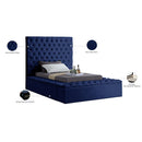 Meridian Bliss Navy Velvet Twin Bed (3 Boxes) IMAGE 10