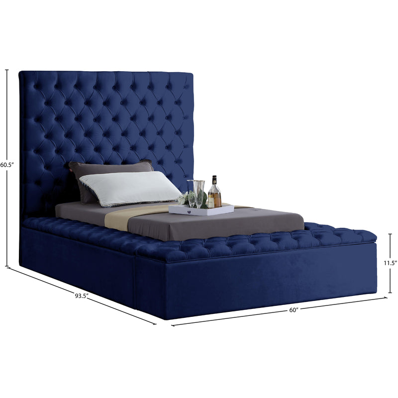 Meridian Bliss Navy Velvet Twin Bed (3 Boxes) IMAGE 9