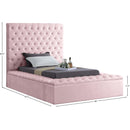 Meridian Bliss Pink Velvet Twin Bed (3 Boxes) IMAGE 9
