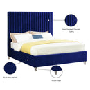 Meridian Candace Navy Velvet King Bed IMAGE 4