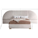 Meridian Cleo Cream Velvet King Bed (3 Boxes) IMAGE 5