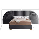 Meridian Cleo Grey Velvet King Bed (3 Boxes) IMAGE 5