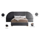 Meridian Cleo Grey Velvet King Bed (3 Boxes) IMAGE 6