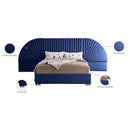 Meridian Cleo Navy Velvet King Bed (3 Boxes) IMAGE 6