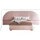 Meridian Cleo Pink Velvet King Bed (3 Boxes) IMAGE 5