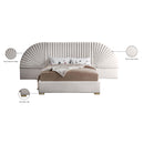 Meridian Cleo Cream Velvet Queen Bed (3 Boxes) IMAGE 6