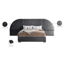 Meridian Cleo Grey Velvet Queen Bed (3 Boxes) IMAGE 6