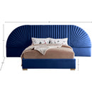 Meridian Cleo Navy Velvet Queen Bed (3 Boxes) IMAGE 5