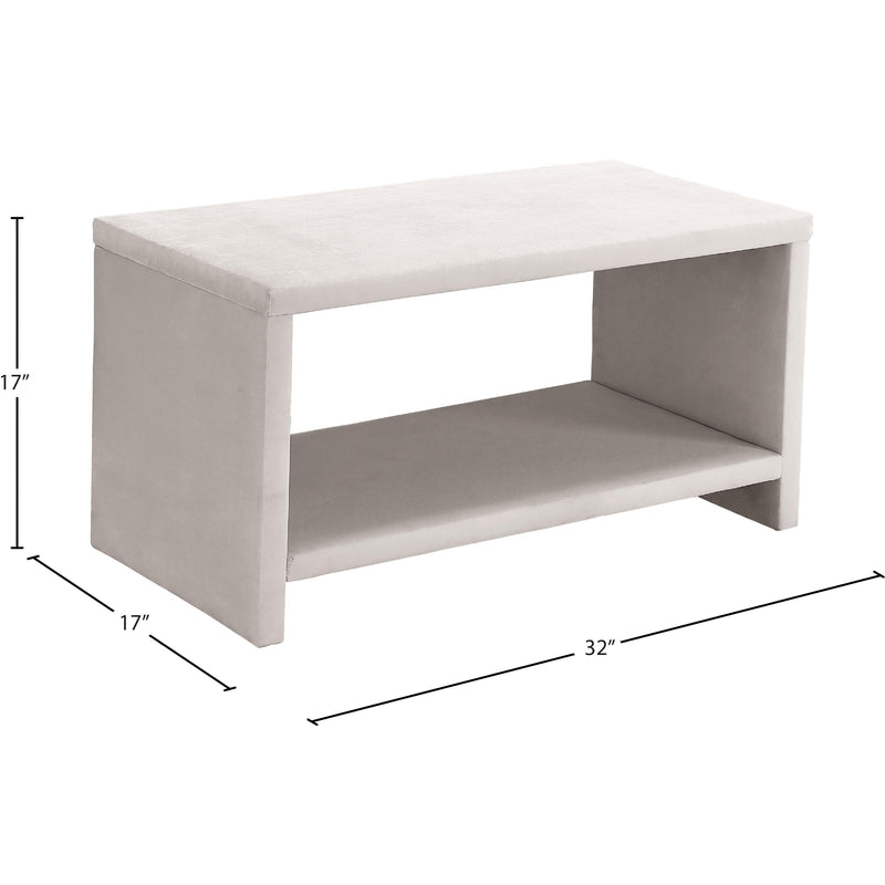 Meridian Cleo Cream Velvet Night Stand IMAGE 5