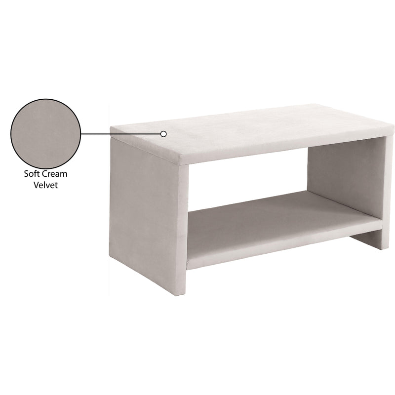 Meridian Cleo Cream Velvet Night Stand IMAGE 6