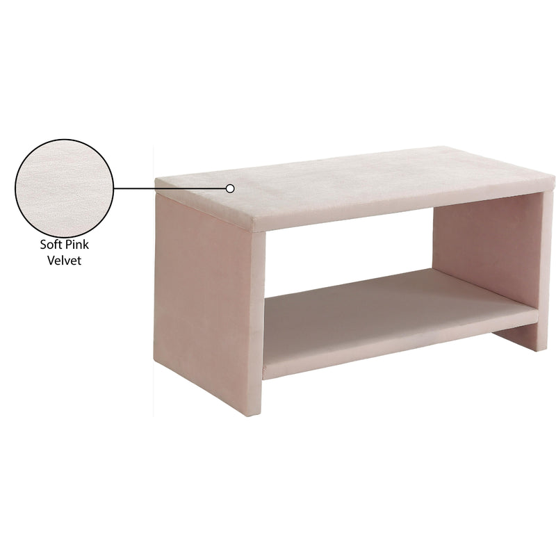 Meridian Cleo Pink Velvet Night Stand IMAGE 6