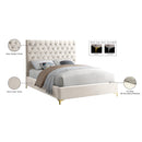 Meridian Cruz Cream Velvet Full Bed IMAGE 10