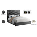 Meridian Cruz Grey Velvet Full Bed IMAGE 10
