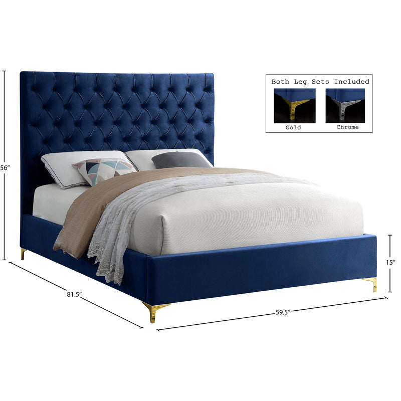 Meridian Cruz Navy Velvet Full Bed IMAGE 9