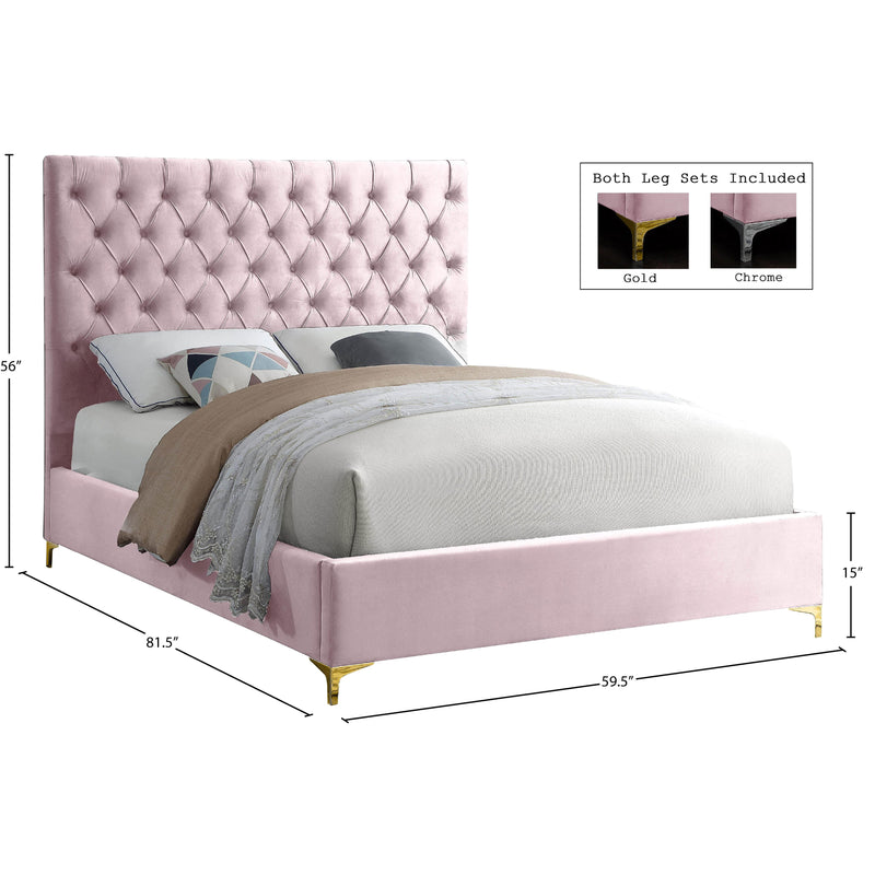 Meridian Cruz Pink Velvet Full Bed IMAGE 9
