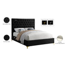 Meridian Cruz Black Velvet King Bed IMAGE 10