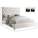 Meridian Cruz Cream Velvet King Bed IMAGE 9