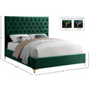 Meridian Cruz Green Velvet King Bed IMAGE 9