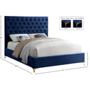 Meridian Cruz Navy Velvet King Bed IMAGE 9