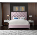 Meridian Cruz Pink Velvet Queen Bed IMAGE 7