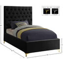Meridian Cruz Black Velvet Twin Bed IMAGE 5