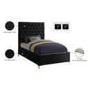 Meridian Cruz Black Velvet Twin Bed IMAGE 6