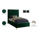 Meridian Cruz Green Velvet Twin Bed IMAGE 6