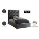 Meridian Cruz Grey Velvet Twin Bed IMAGE 6