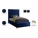 Meridian Cruz Navy Velvet Twin Bed IMAGE 6