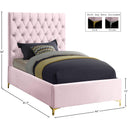 Meridian Cruz Pink Velvet Twin Bed IMAGE 5