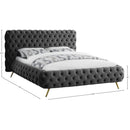 Meridian Delano Grey Velvet King Bed IMAGE 5