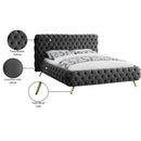 Meridian Delano Grey Velvet King Bed IMAGE 6