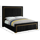 Meridian Dolce Black Velvet King Bed (3 Boxes) IMAGE 5