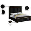 Meridian Dolce Black Velvet King Bed (3 Boxes) IMAGE 6