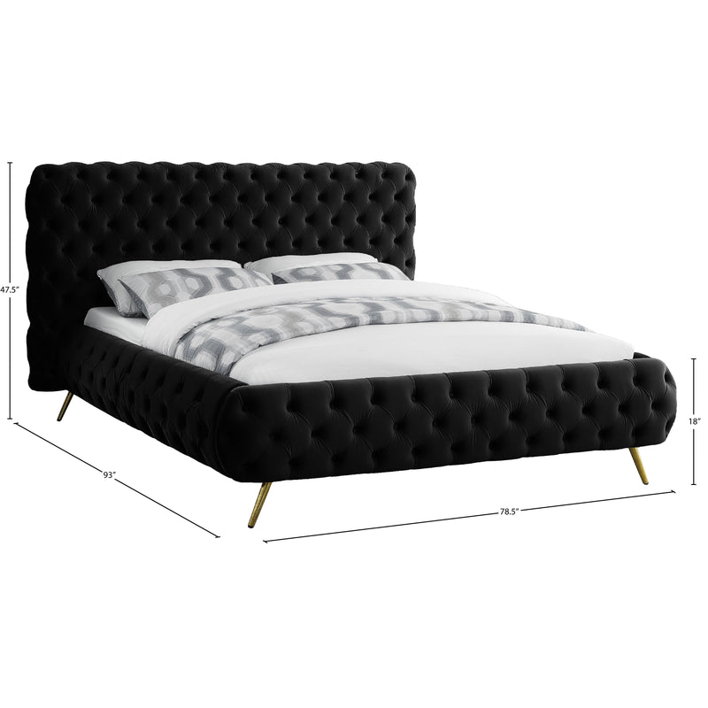 Meridian Delano Black Velvet Queen Bed IMAGE 5