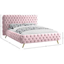 Meridian Delano Pink Velvet Queen Bed IMAGE 5