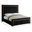 Meridian Dolce Black Velvet Queen Bed (3 Boxes) IMAGE 5