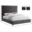 Meridian Eclipse Grey Velvet Full Bed IMAGE 9