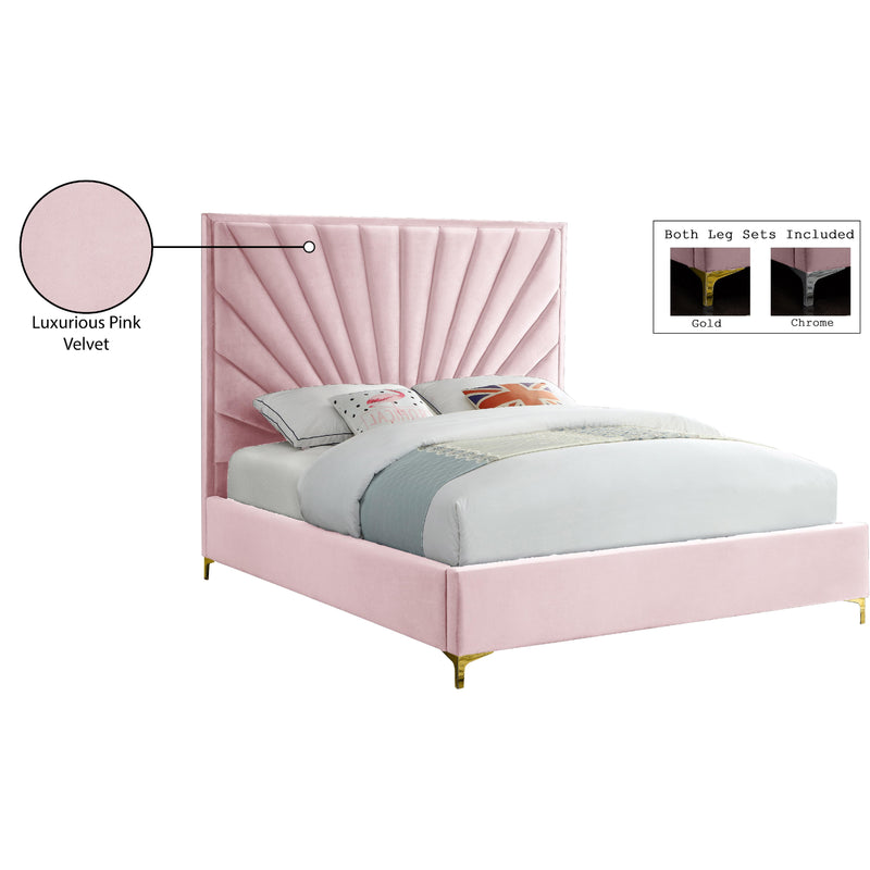 Meridian Eclipse Pink Velvet Full Bed IMAGE 10