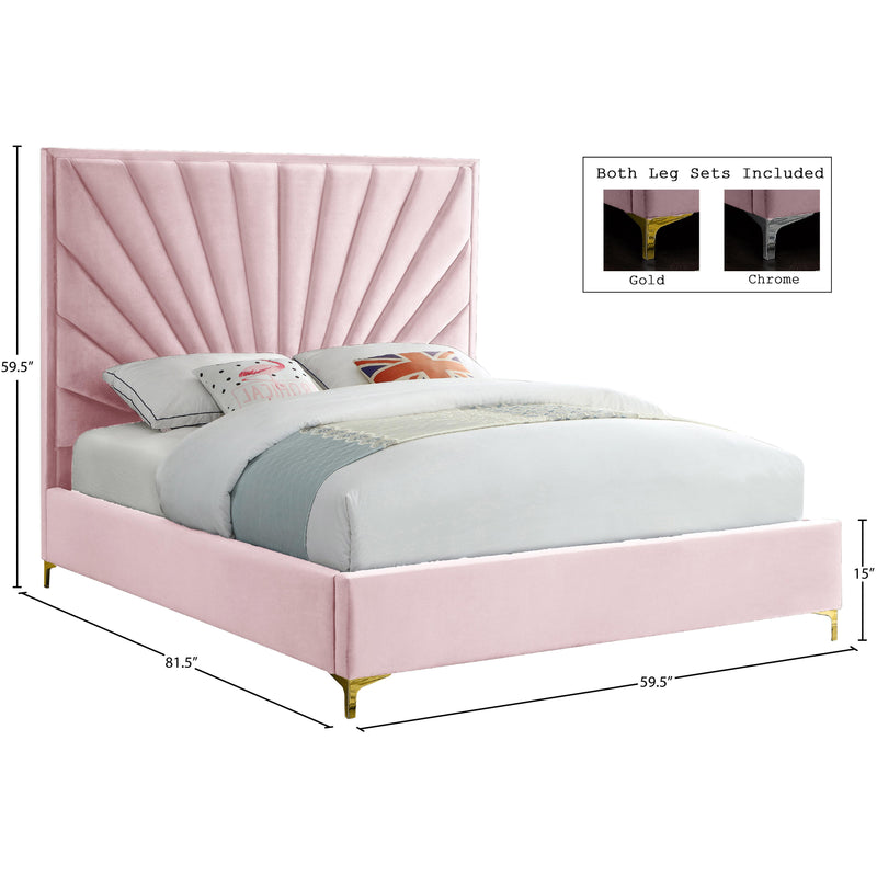 Meridian Eclipse Pink Velvet Full Bed IMAGE 9