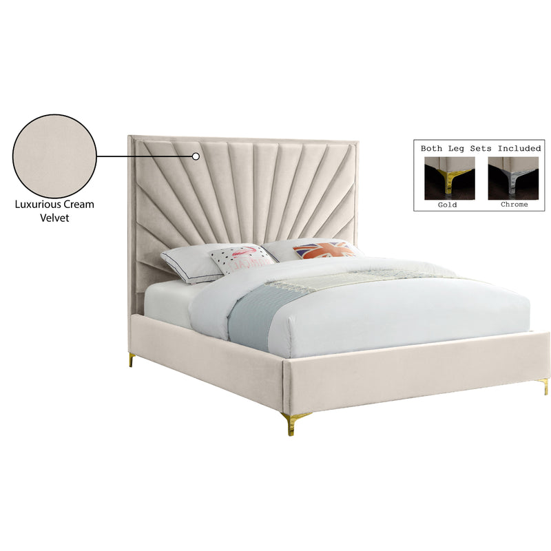 Meridian Eclipse Cream Velvet King Bed IMAGE 10