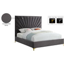 Meridian Eclipse Grey Velvet King Bed IMAGE 10