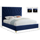 Meridian Eclipse Navy Velvet King Bed IMAGE 9