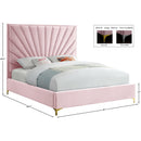 Meridian Eclipse Pink Velvet King Bed IMAGE 9