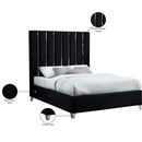 Meridian Enzo Black Velvet Full Bed IMAGE 7