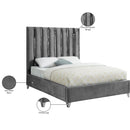 Meridian Enzo Grey Velvet King Bed IMAGE 7